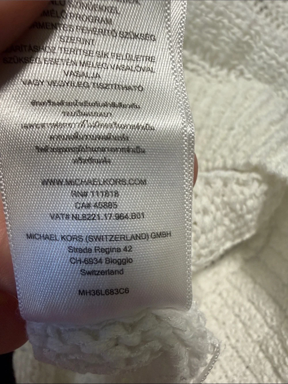Michael Kors White Open Knit Hi-Low Lightweight Sweater Small Resort Coastal
